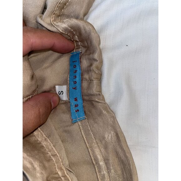 Johnny Was Womens Taupe Satin Straight-Leg Cargo Pants Size Small - Picture 5 of 8